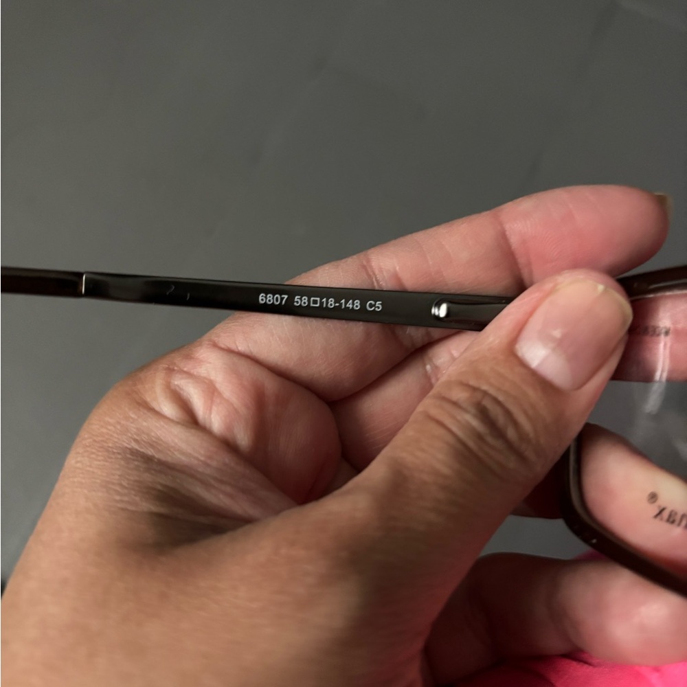 Modern Rectangular Black And Brown Glasses - image 5